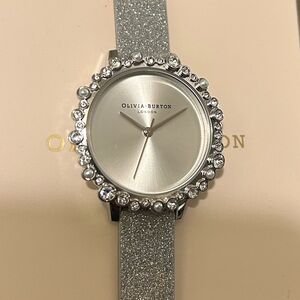 Olivia Burton Under The Sea Bejewelled All Silver Watch With 30mm Face